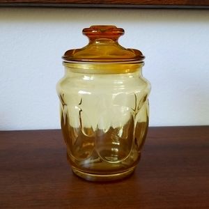 Vintage amber cookie jar